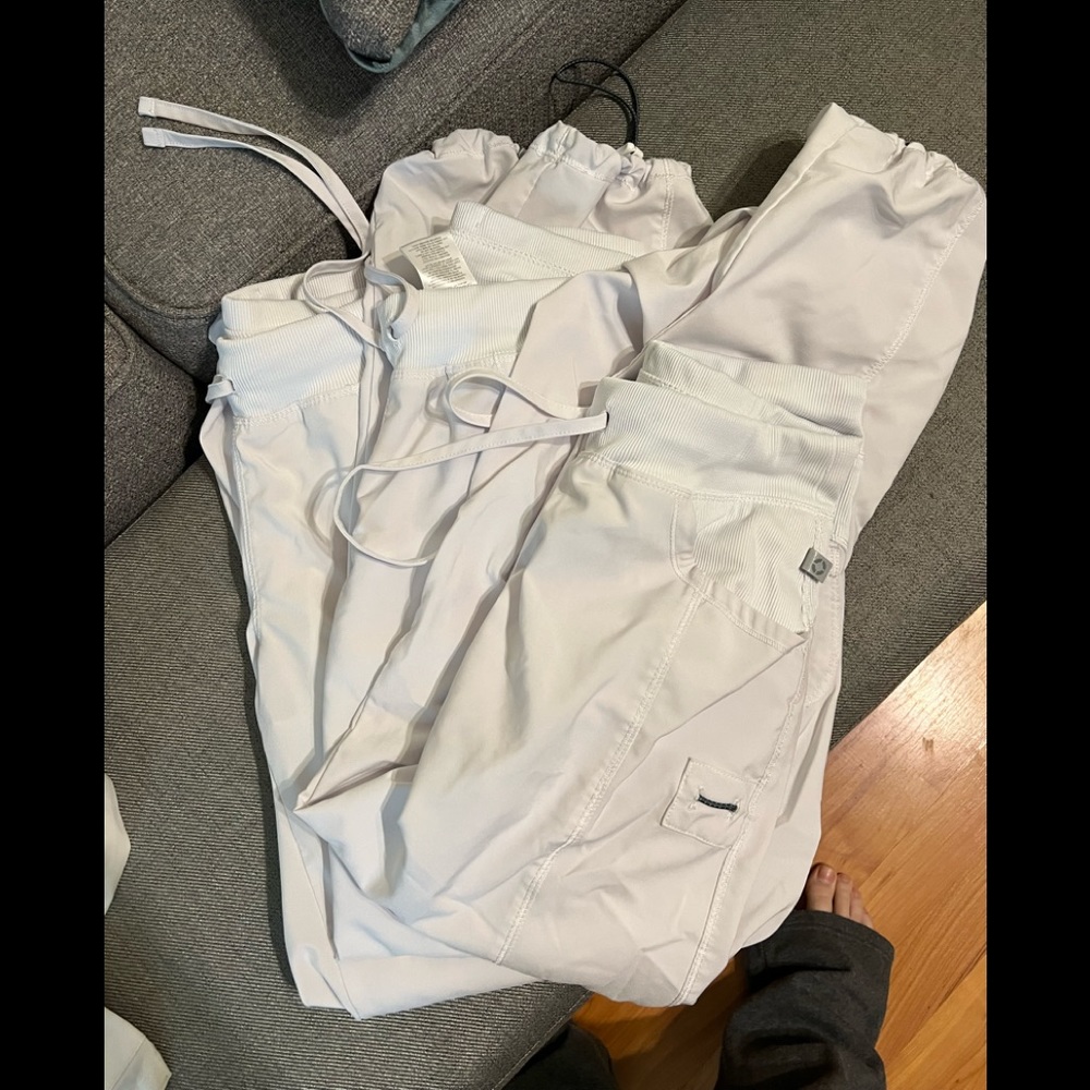 cherokee infinity white scrub pants small petite